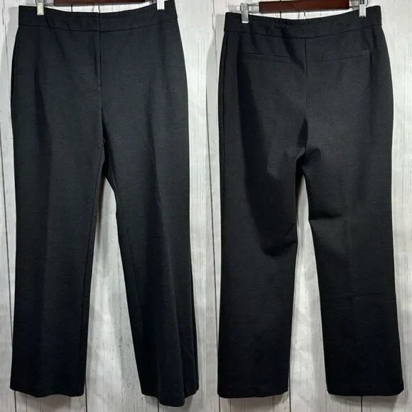 Chicos Regular Knit Womens Dark Grey Career Office Straight Leg Pants Size M - Picture 2 of 16